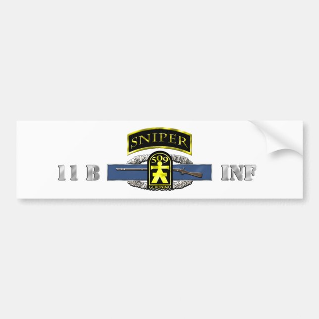 11B Sniper Tab 509th Geronimo Bumper Sticker (Front)