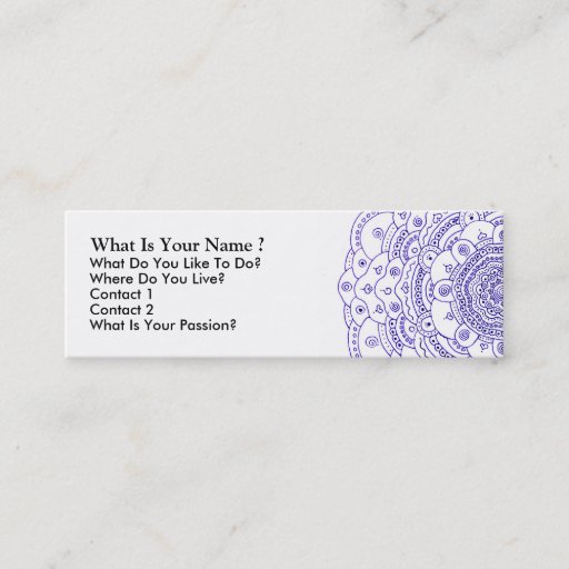 Customizable 11Mandala 6, Profile Card Business Card