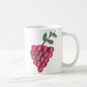 11oz Classic White Mug - Red Grapes Pastel Art by ELGRECOART at Zazzle