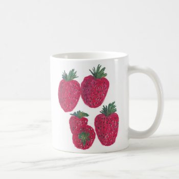 11oz Classic White Mug - Strawberries Pastel Art by ELGRECOART at Zazzle