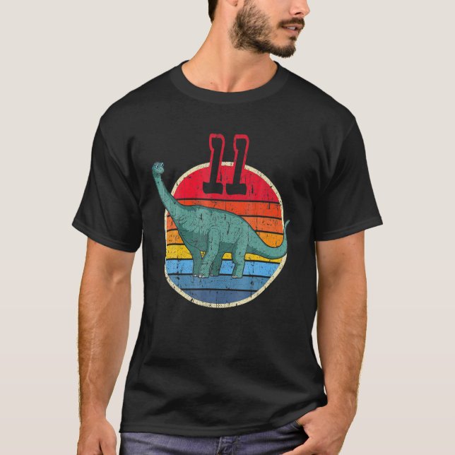 11St Birthday I Brachiosaurus Diplodocus I Family T-Shirt (Front)