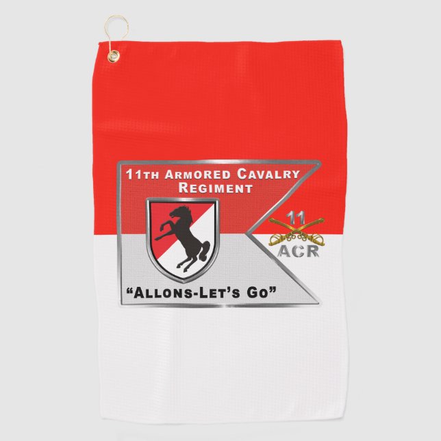 11th ACR  Armored Cavalry Regiment  Golf Towel (Front)