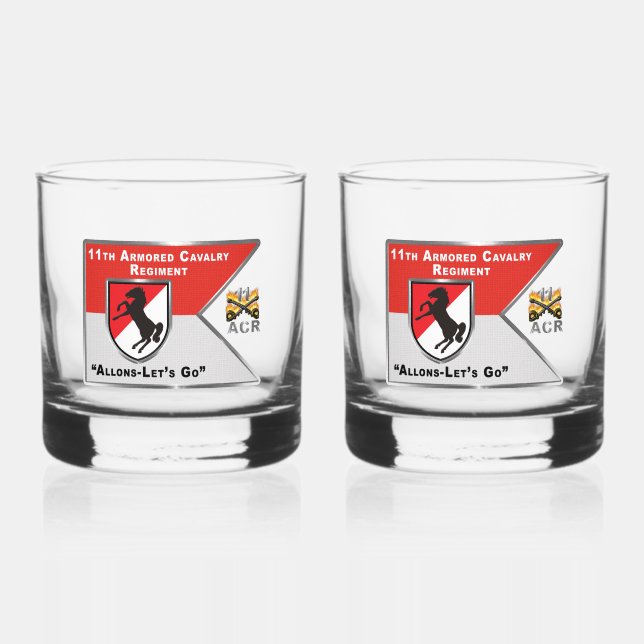 11th ACR Armored Cavalry Regiment Whiskey Glass (Front)