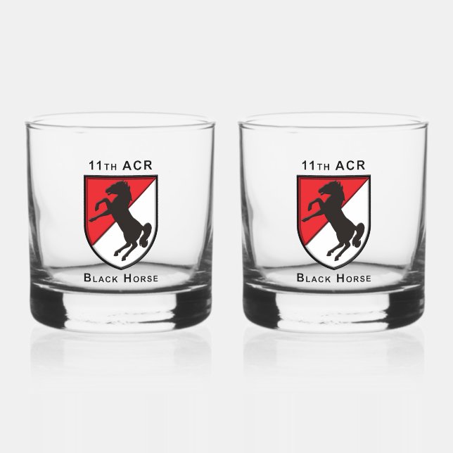11th ACR Armored Cavalry Regiment Whiskey Glass (Front)