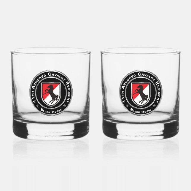 11th ACR Armored Cavalry Regiment Whiskey Glass (Front)