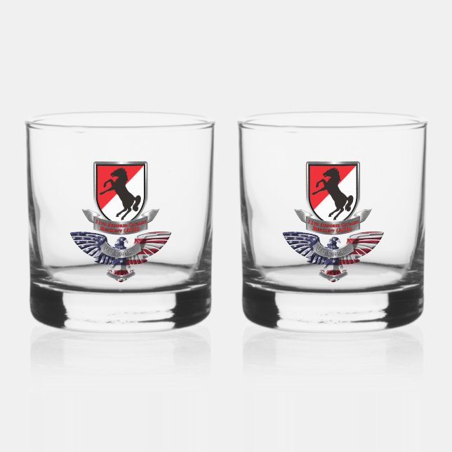 11th ACR Armored Cavalry Regiment Whiskey Glass (Front)