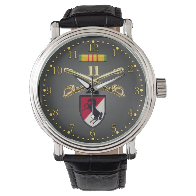 11th ACR Crossed Sabers Ribbon & Patch Watch (Front)
