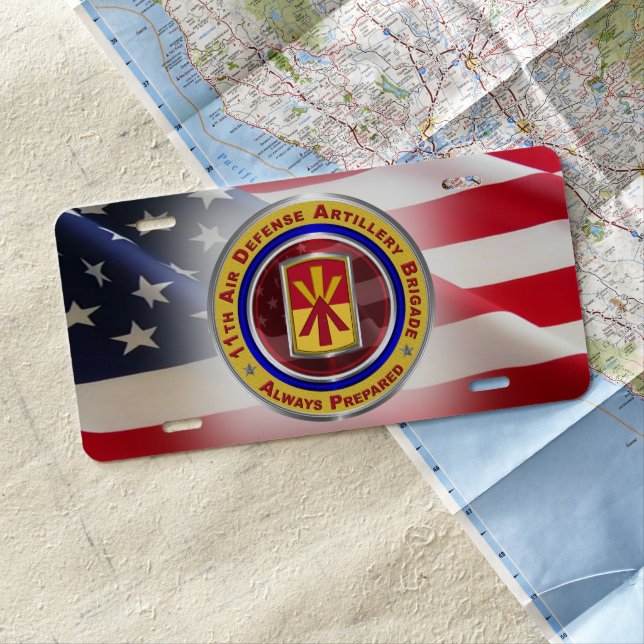 11th Air Defense Artillery Brigade   License Plate (In Situ)