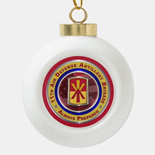 11th Air Defense Brigade  Ceramic Ball Christmas Ornament (Front)