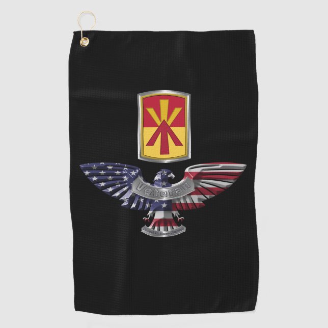 11th Air Defense Brigade Customized Eagle Golf Towel (Front)