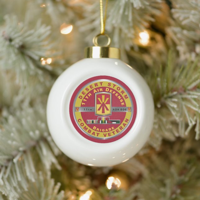 11th Air Defense Brigade Desert Storm Veteran  Ceramic Ball Christmas Ornament (Tree)