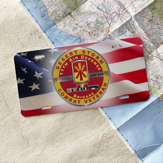 11th Air Defense Brigade Desert Storm Veteran License Plate (In Situ)