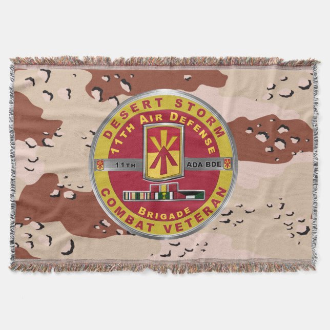 11th Air Defense Brigade Desert Storm Veteran Throw Blanket (Front)