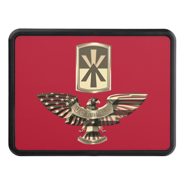 11th Air Defense Brigade with American Eagle  Hitc Hitch Cover (Front)
