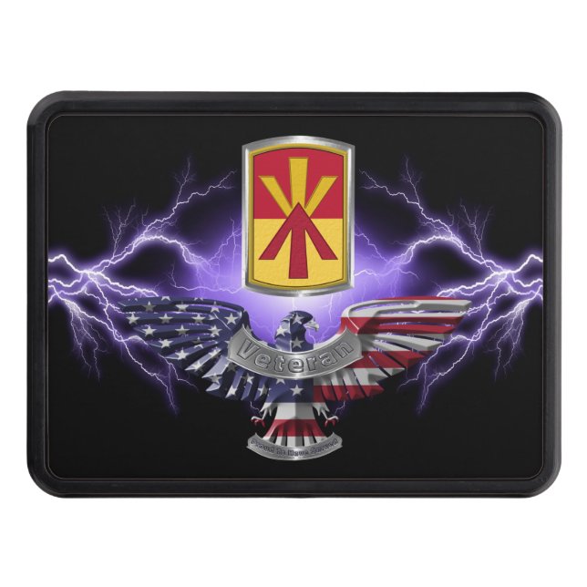 11th Air Defense Brigade with American Eagle   Hitch Cover (Front)