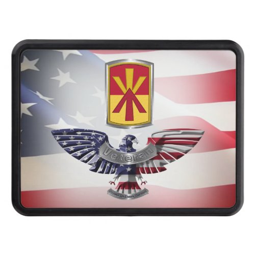 11th Air Defense Brigade with American Flag  Hitch Cover