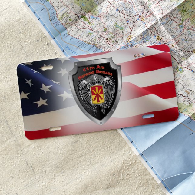 11th Air Defense Customized Shield License Plate (In Situ)