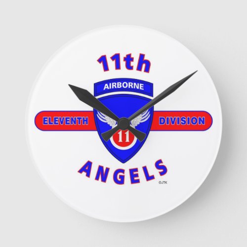 11TH AIRBORNE DIVISION ANGELS ROUND CLOCK