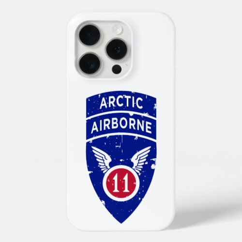 11th Airborne Division Arctic Angels Distressed iPhone 15 Pro Case