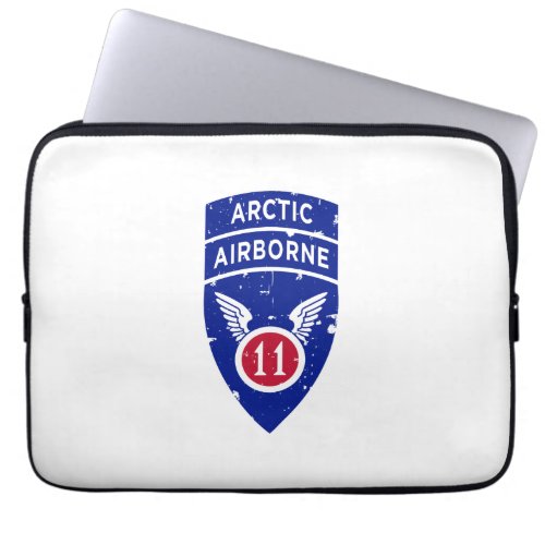 11th Airborne Division Arctic Angels Distressed Laptop Sleeve