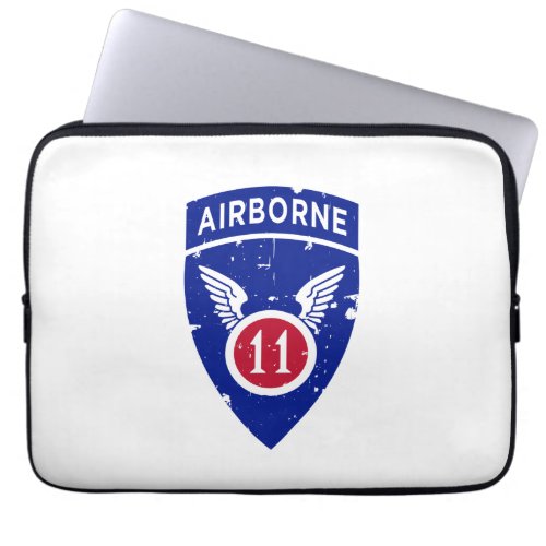 11th Airborne Division Arctic Angels Distressed Laptop Sleeve