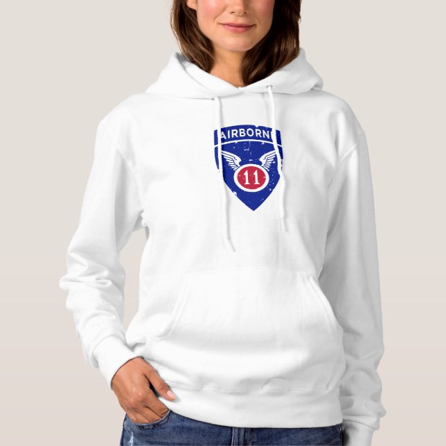 11th Airborne Division "Arctic Angels" Grunge Hoodie (Front)