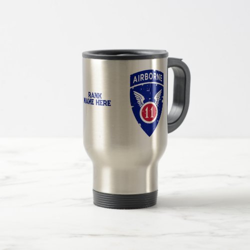 11th Airborne Division Arctic Angels Grunge Travel Mug