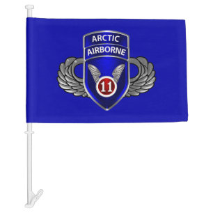 11th Airborne Division Car Flag