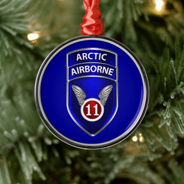 11th Airborne Division Christmas    Metal Ornament (Tree)