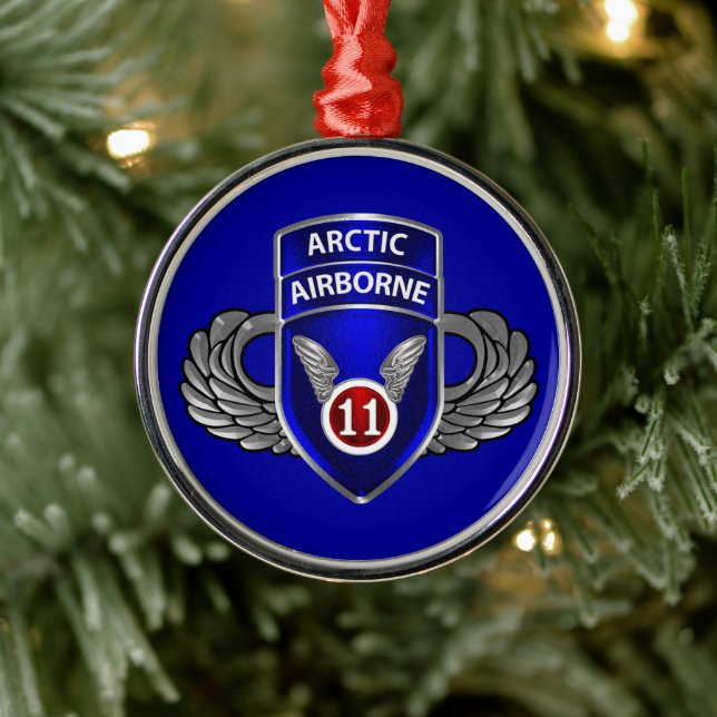 11th Airborne Division Christmas   Metal Ornament (Tree)
