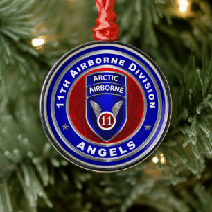 11th Airborne Division Christmas Metal Ornament