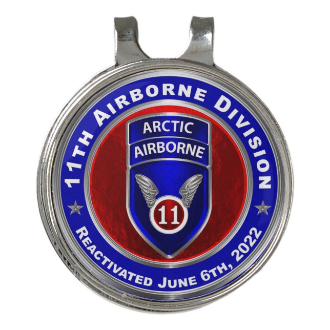 11th Airborne Division Golf Hat Clip (Front)