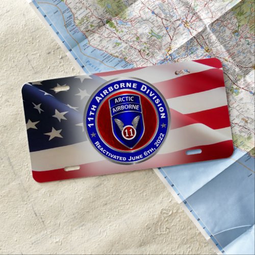 11th Airborne Division     License Plate