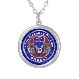 11th Airborne Division Silver Plated Necklace