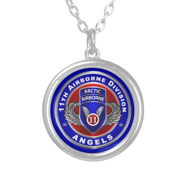 11th Airborne Division  Silver Plated Necklace (Front)