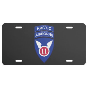 11th Airborne Division - SSI w Arctic Tab License Plate