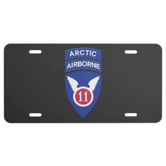 11th Airborne Division - SSI w Arctic Tab License Plate