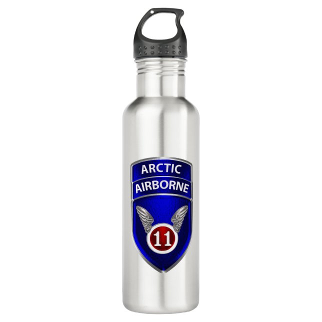 11th Airborne Division Stainless Steel Water Bottle (Front)