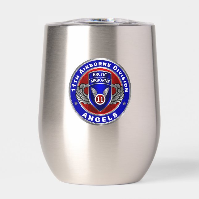 11th Airborne Division Thermal Wine Tumbler (Front)