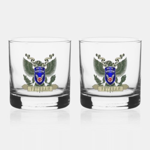 11th Airborne Division Veteran Whiskey Glass
