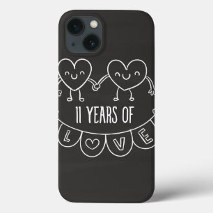 11th Anniversary Gift Chalk Hearts iPhone 13 Case