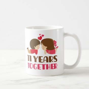 11th Anniversary Gift For Her Coffee Mug by MainstreetShirt at Zazzle