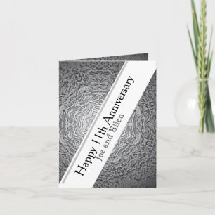 11th Anniversary Steel Editable  Card