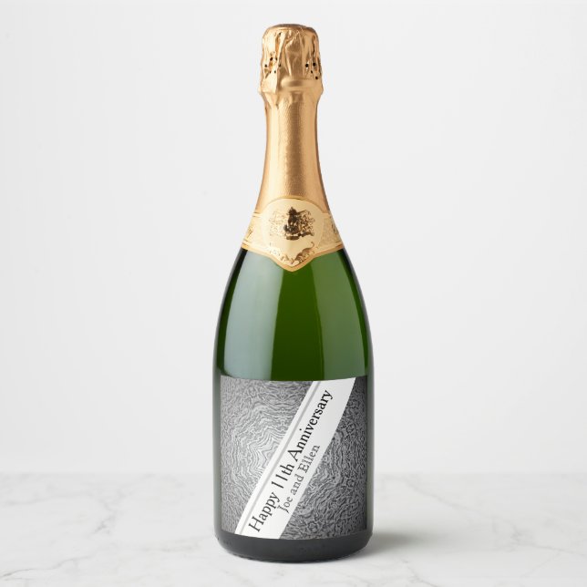 11th Anniversary Steel Sparkling Wine Label (Front)