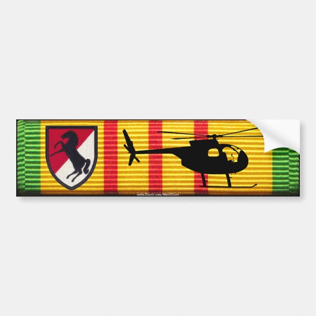 11th Armored Cavalry OH-6 Loach VSM Bumper Sticker (Front)