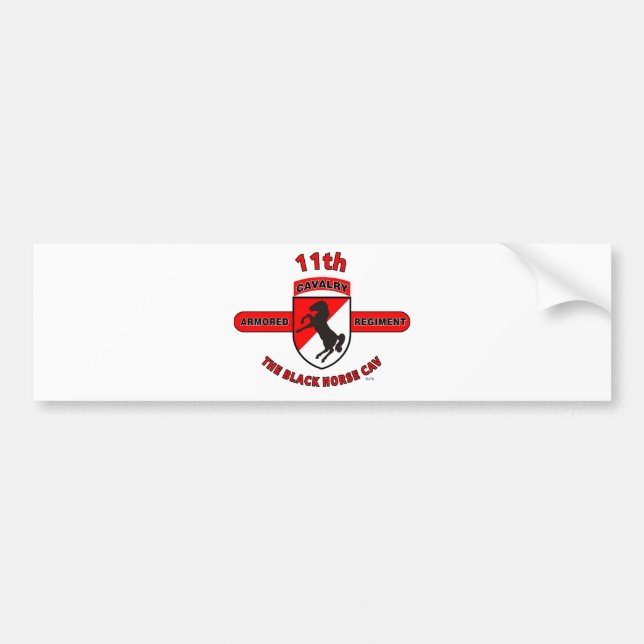 11TH ARMORED CAVALRY REGIMENT "BLACK HORSE CAV" BUMPER STICKER (Front)