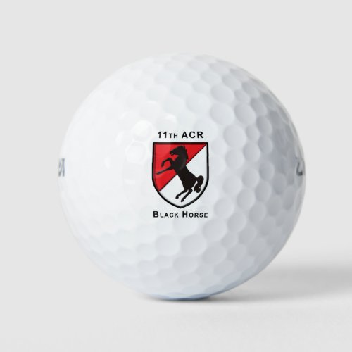 11th Armored Cavalry Regiment Black Horse Golf Balls