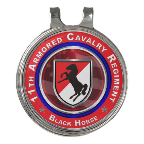 11th Armored Cavalry Regiment Black Horse Golf Hat Clip