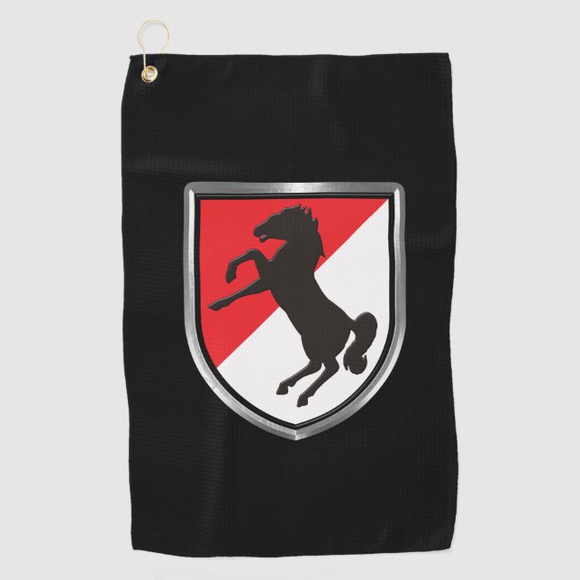 11th Armored Cavalry Regiment “Black Horse”  Golf Towel (Front)