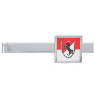 11th Armored Cavalry Regiment “Black Horse” Silver Finish Tie Bar